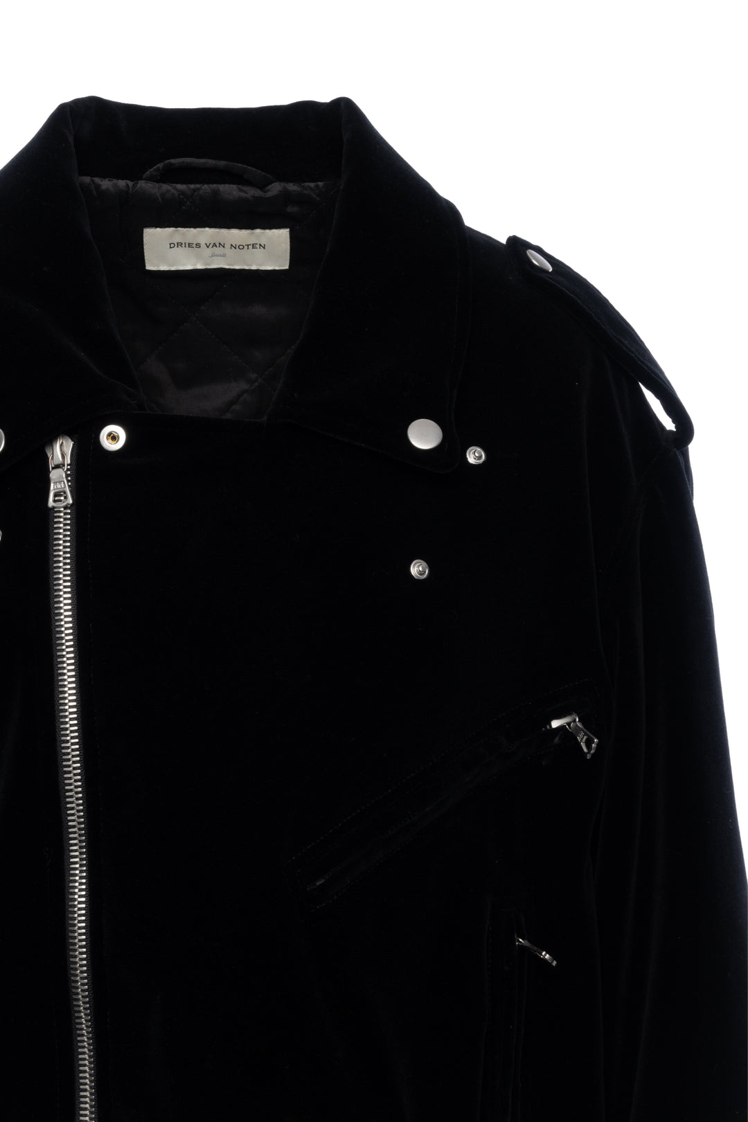 Dries Van Noten Size S Velvet Moto Jacket