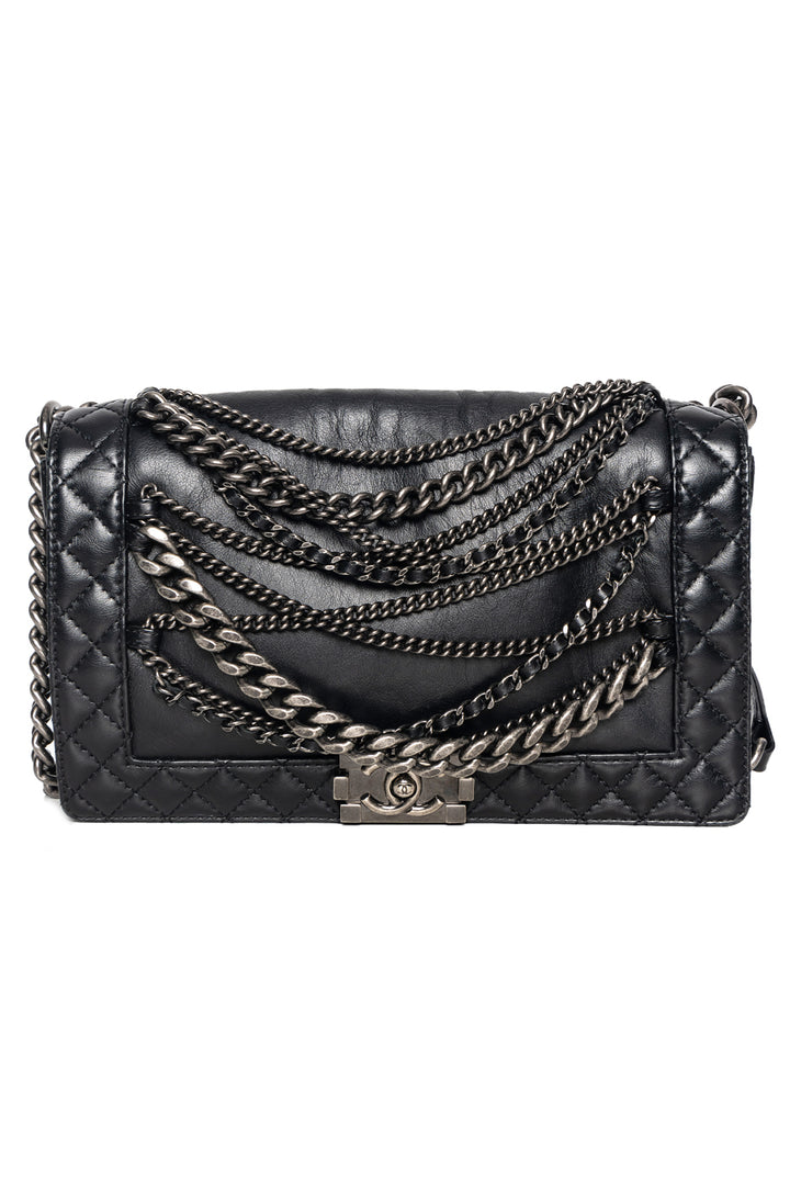 Chanel 2014 Large Boy Reverso Enchained Shoulder Bag