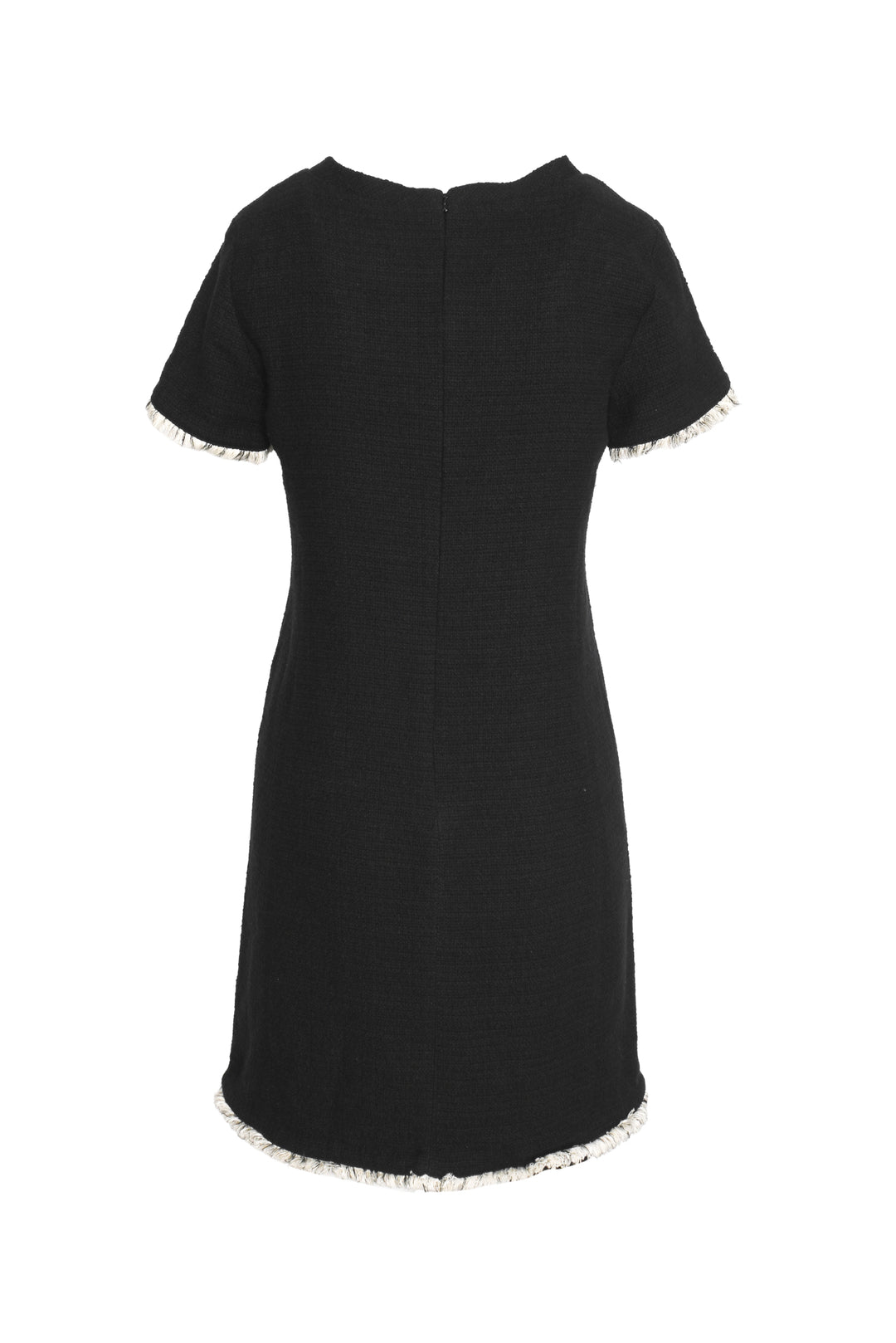 Weekend Max Mara Size 6 Short-Sleeved Raw Edge Tweed Dress