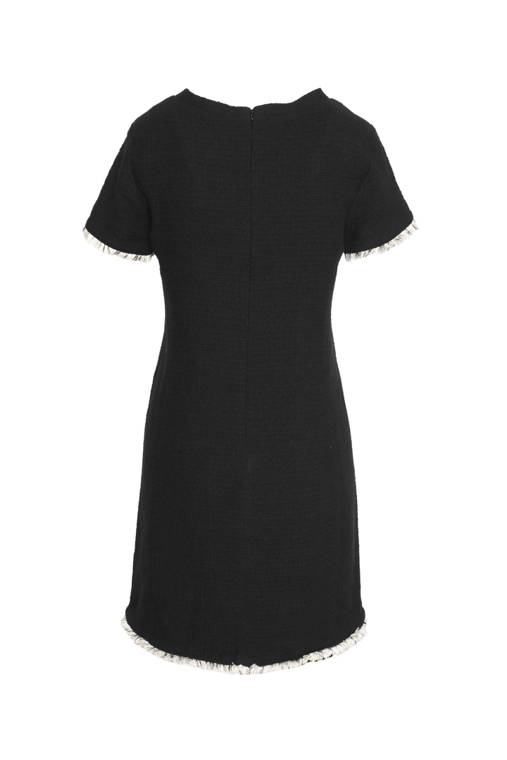 Weekend Max Mara Size 6 Short-Sleeved Raw Edge Tweed Dress