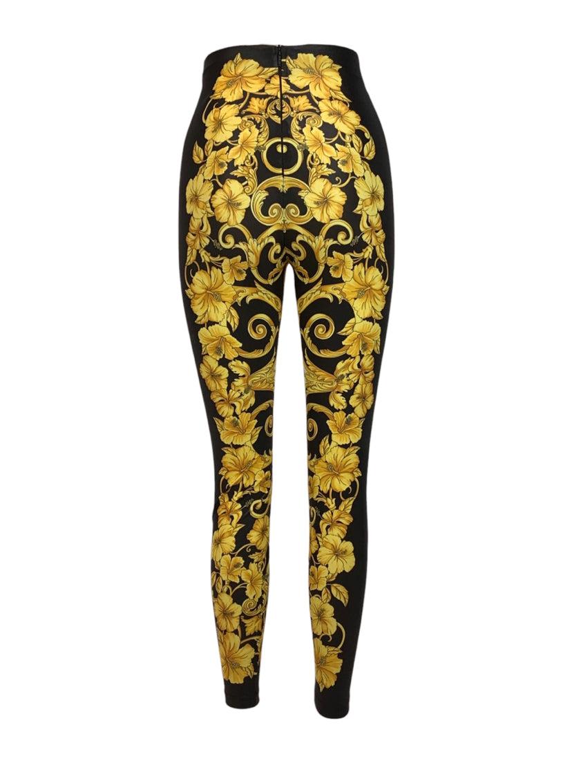 Versace Size 38 Floral Print Leggings