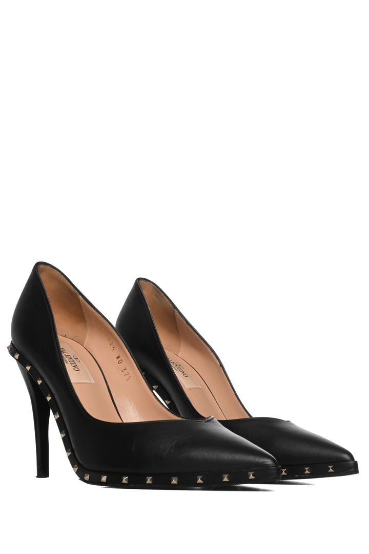 Valentino Size 37.5 Leather Rockstud Soul Pumps