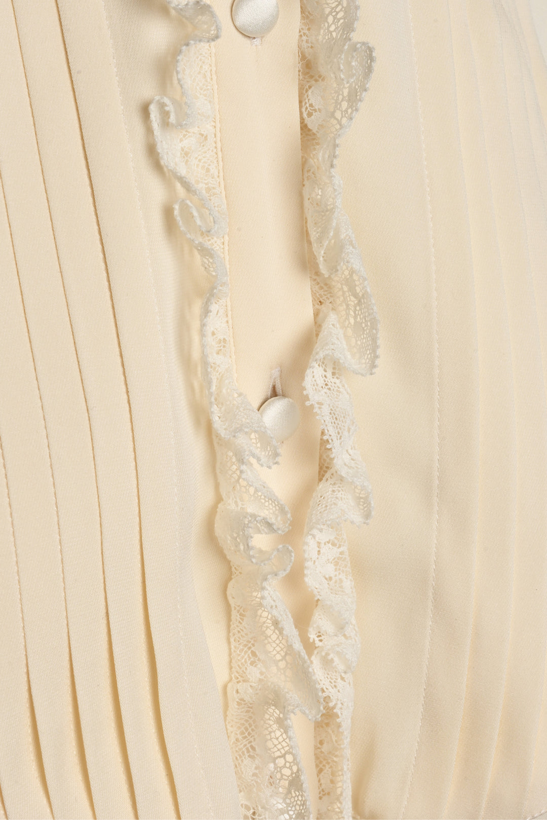 Dolce & Gabbana Size 6 Lace Trim Ruffled Sheer Blouse