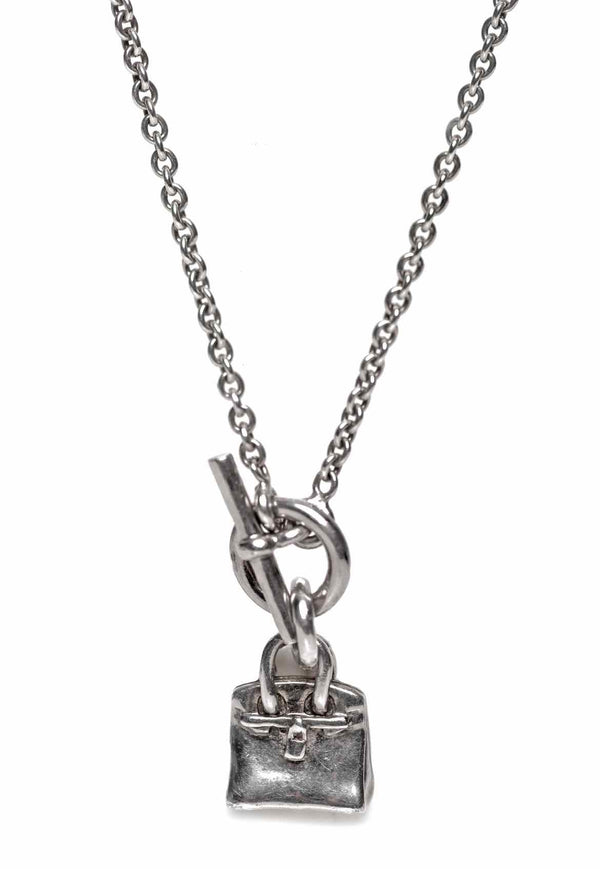 Hermes Silver Birkin Charm Necklace