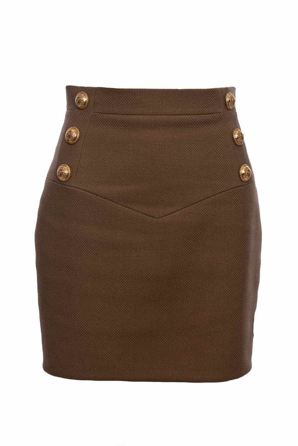 Balmain Size 38 Double Buttoned Skirt