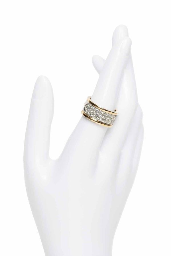 18K Yellow & White Gold Diamond Pave Ring