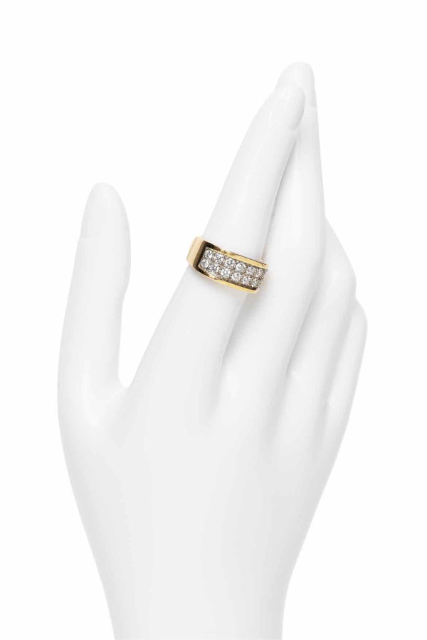 Size 5.5 18K & 19K Gold & Diamond Ring