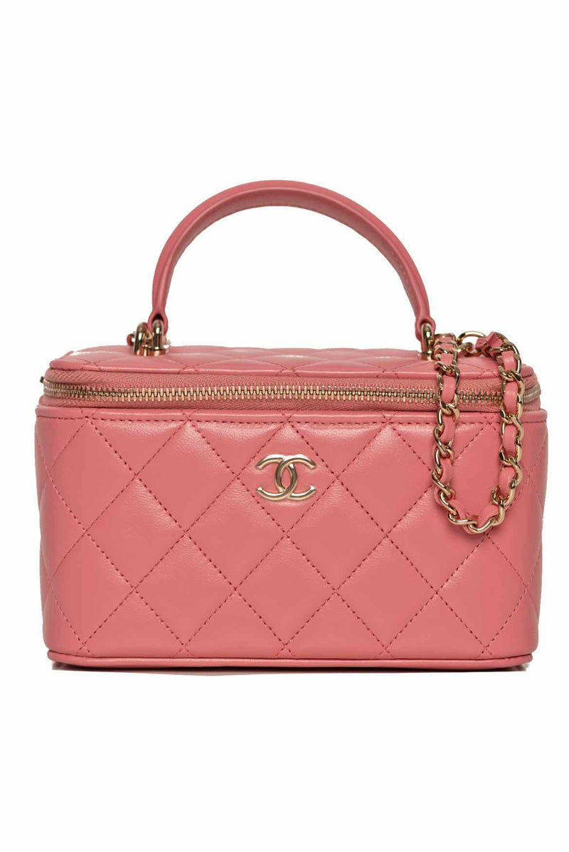 Chanel Quilted CC Top Handle Vanity Case Crossbody