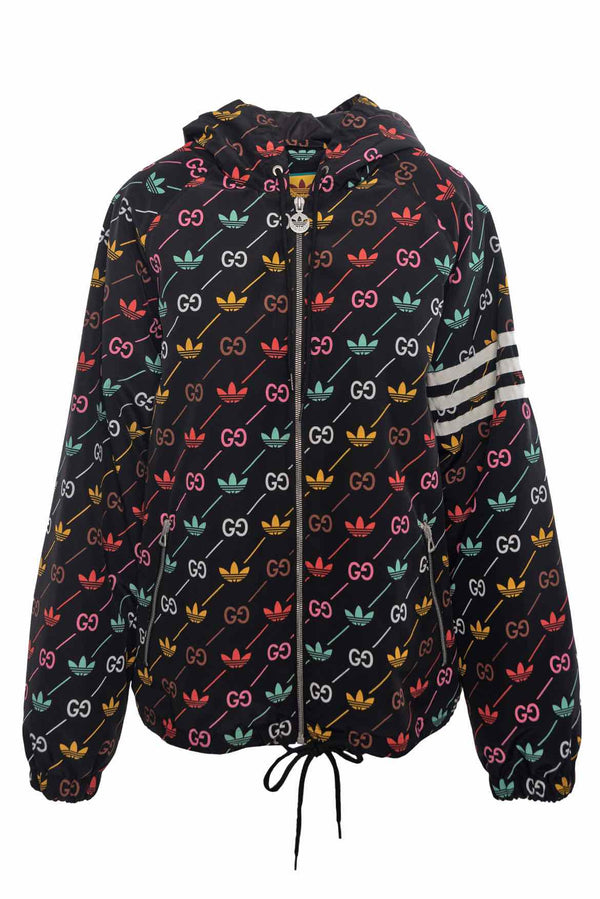 Gucci x Adidas Size 44 Logo Printed Windbreaker Jacket