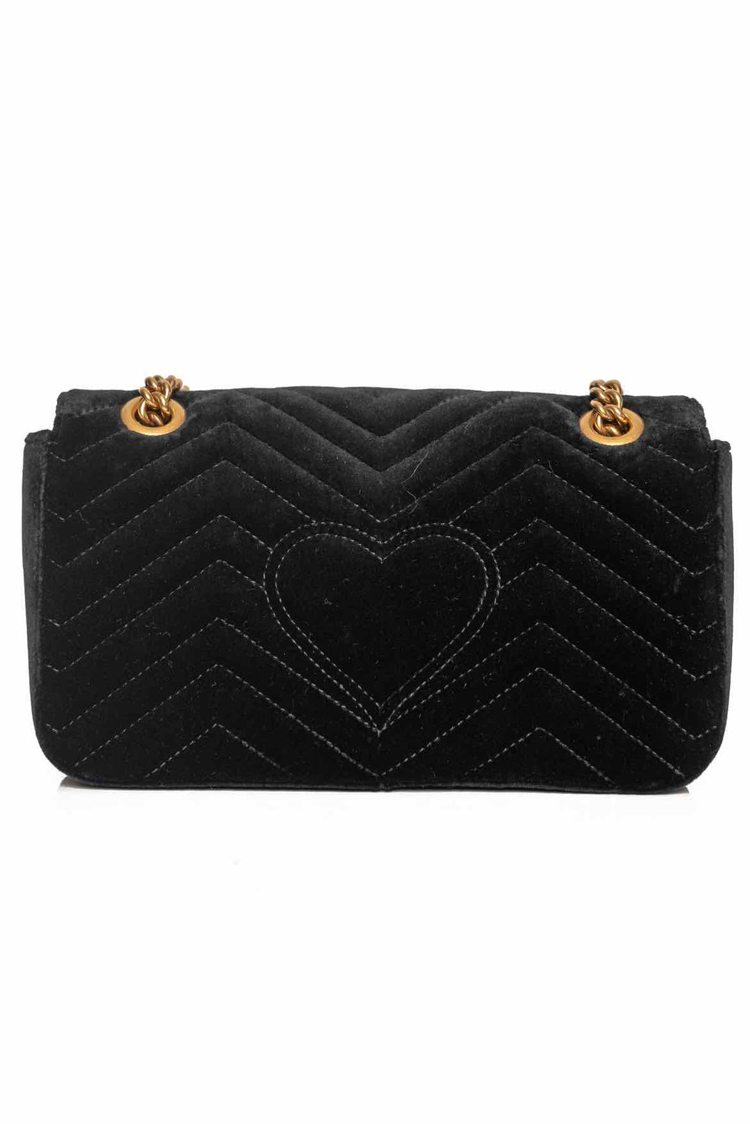 Gucci Black Velvet & Crystal Embellished GG Marmont Small Metelasse Shoulder Bag