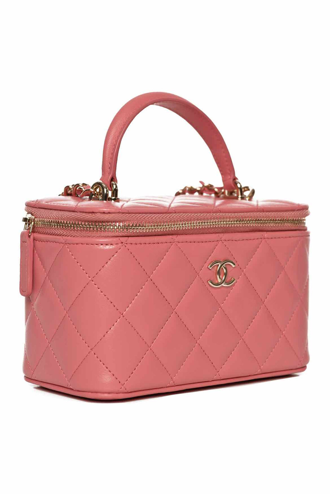 Chanel Quilted CC Top Handle Vanity Case Crossbody