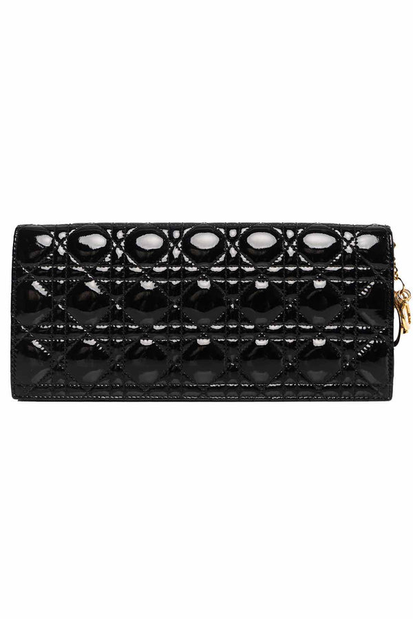 Dior Lady Dior Patent Leather Cannage Clutch