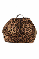 Dolce & Gabbana Leopard Print Fabric Front Pouch Tote