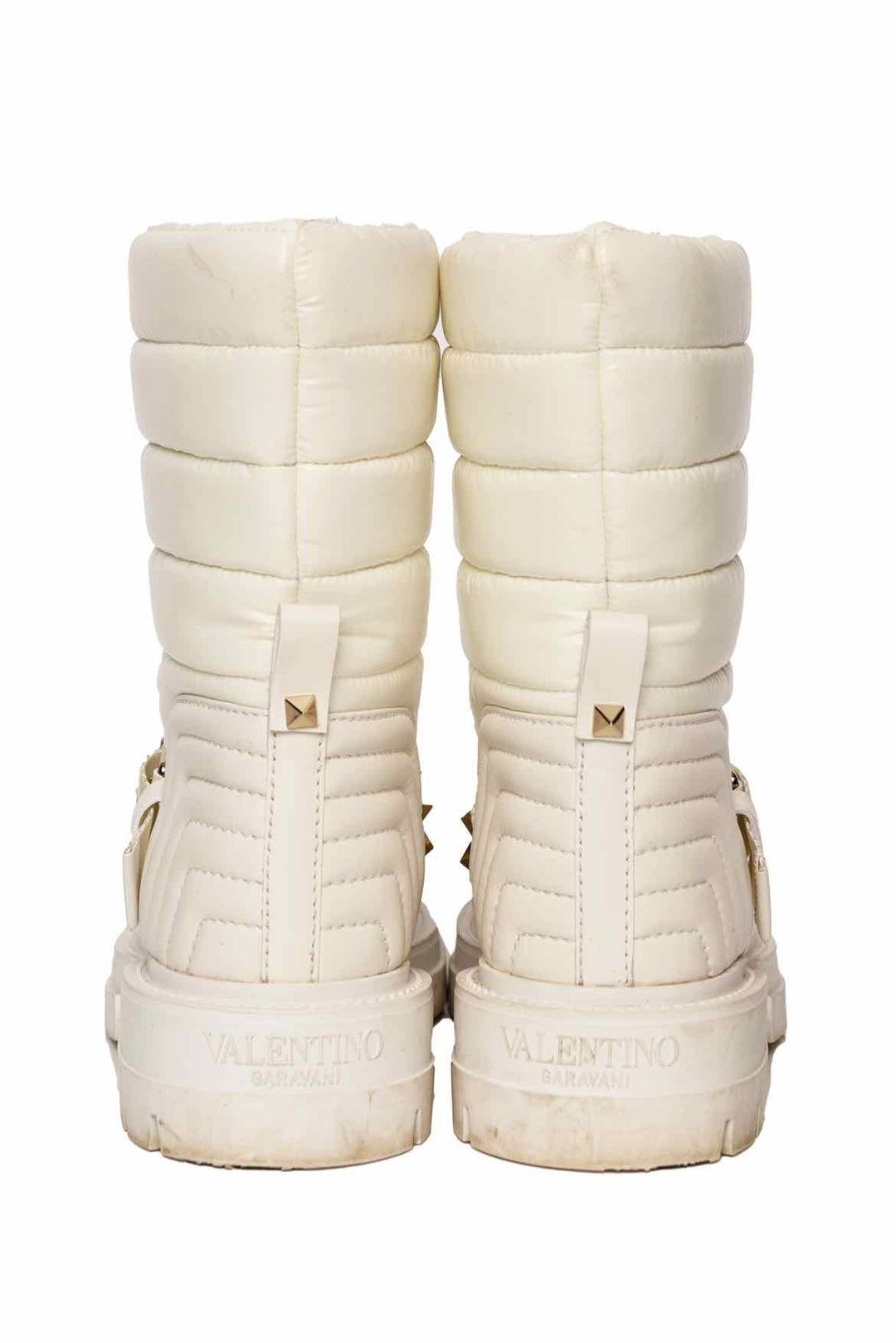 Valentino Size 36 Rockstud Accent Quilted Snow Boots