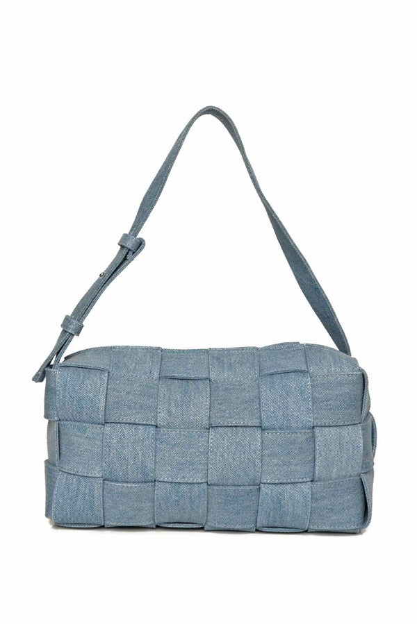 Bottega Veneta Denim Maxi Intrecciato Brick Cassette Shoulder Bag