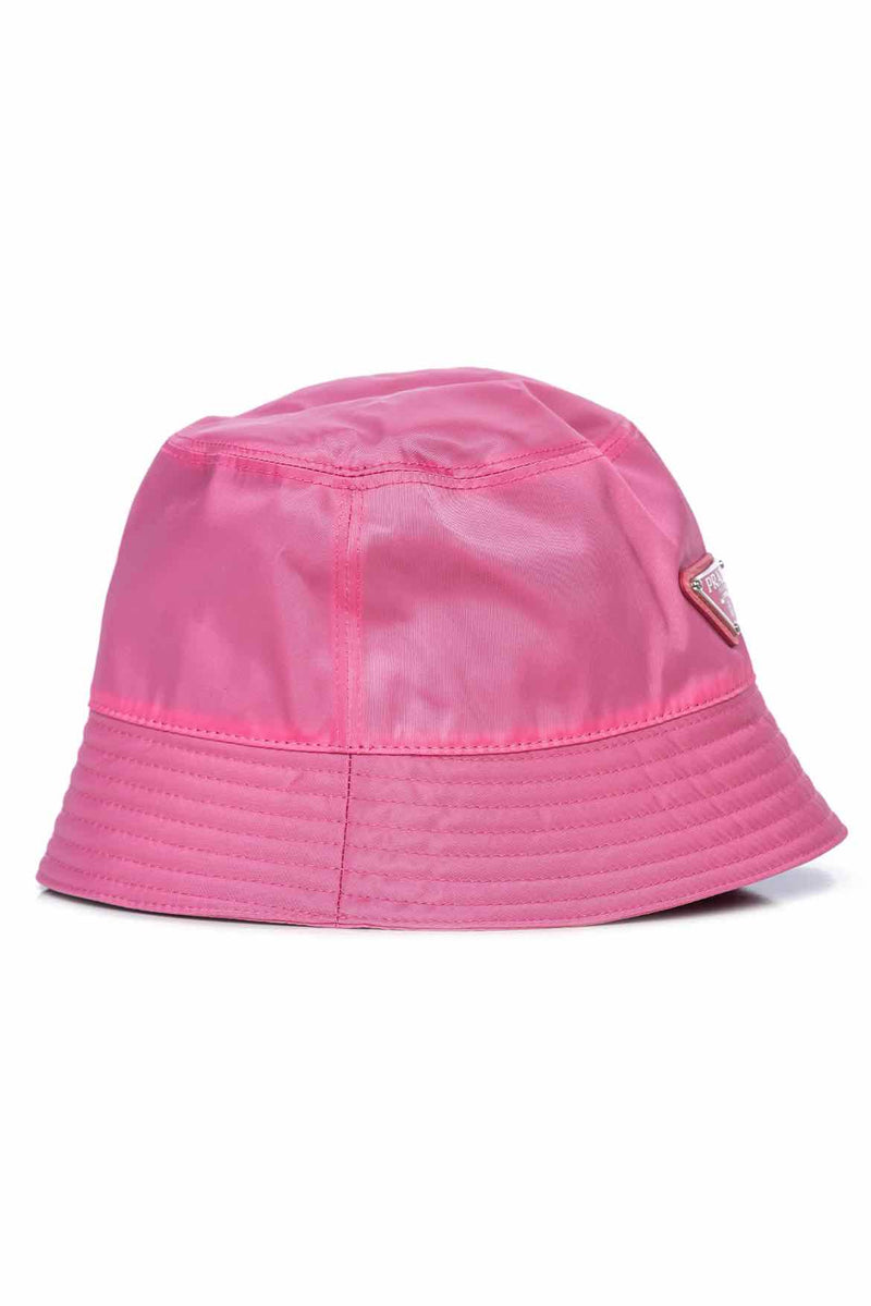 Prada Size M Logo Plaque Nylon Bucket Hat