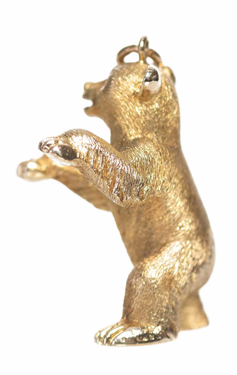 9K Sculpted Gold Bear Pendant