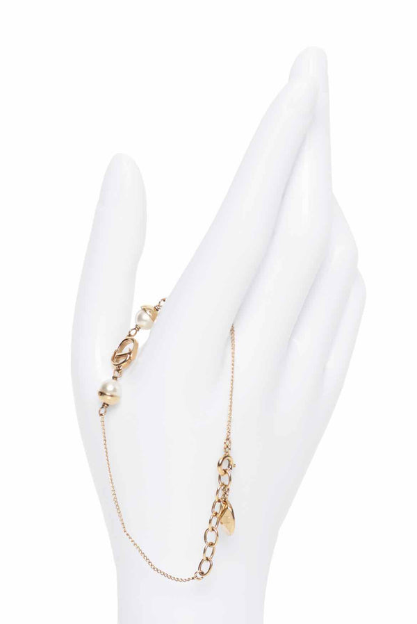 Christian Dior Mise En Dior Faux Pearl & Logo Bracelet