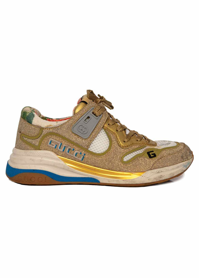 Gucci Size 35 Gold Ultrapace Sneaker