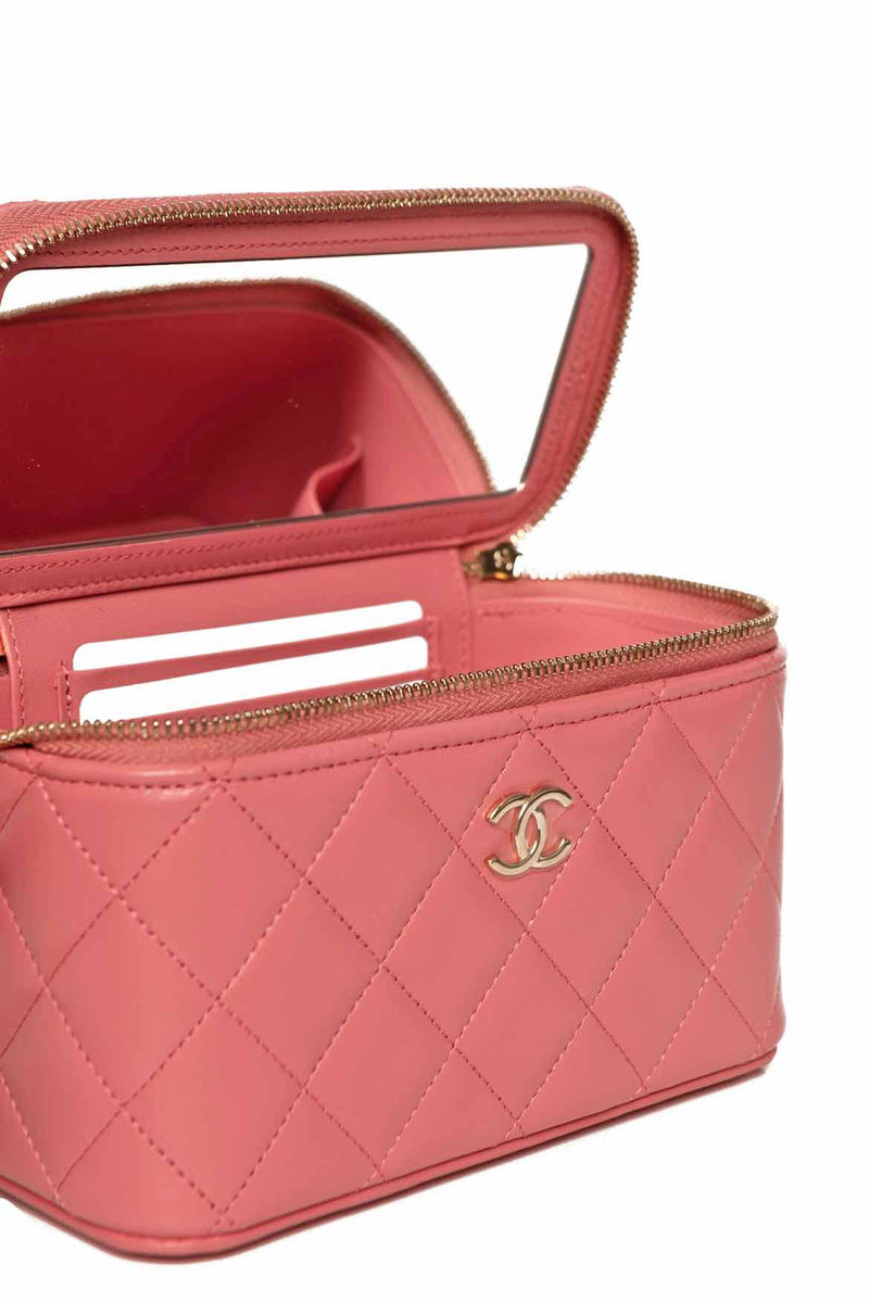 Chanel Quilted CC Top Handle Vanity Case Crossbody