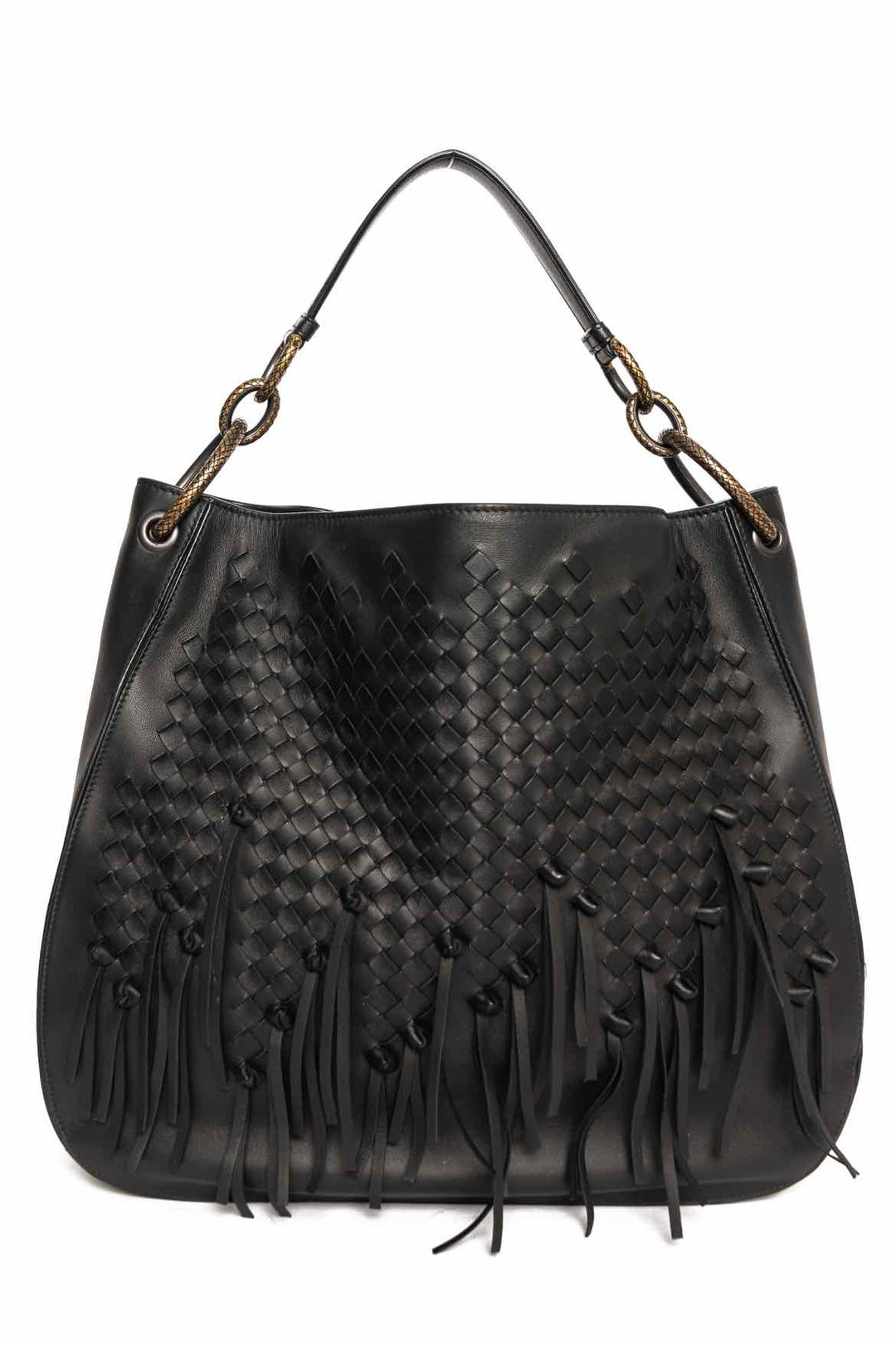 Bottega Veneta Intrecciato Leather Brio Loop Fringe Hobo Bag