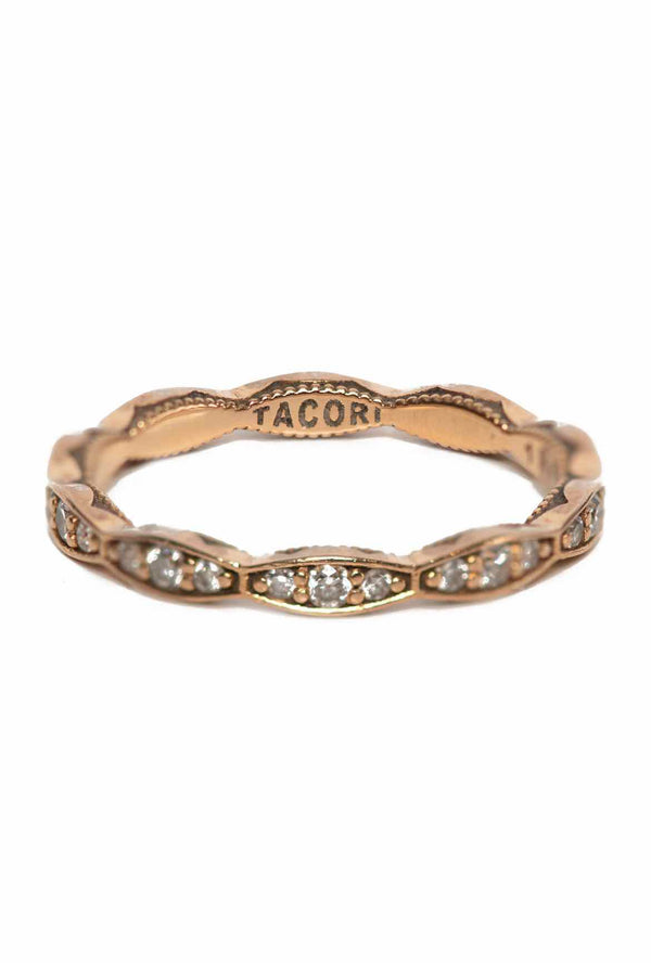 Tocari Bands Size 5.5 Sculpted Crescent Diamond Eternity Ring