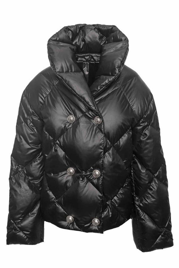 Balmain Size 38 Diamond Quilted Down Jacket