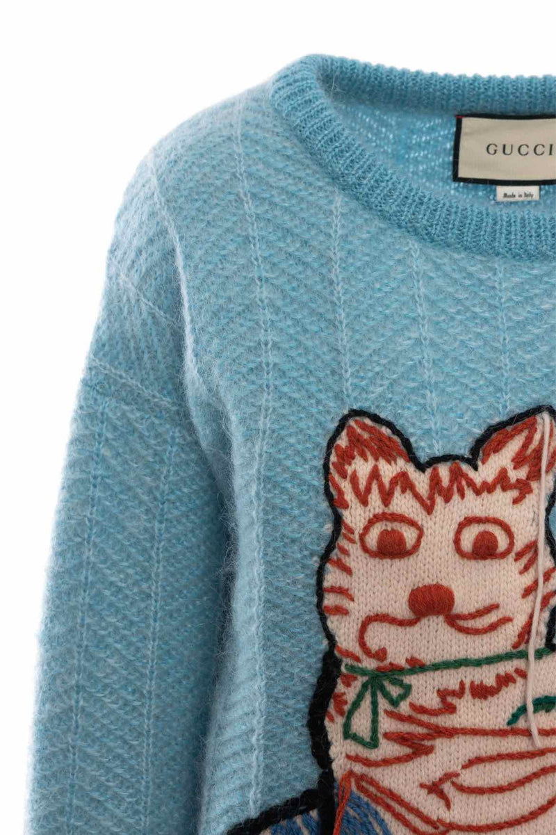 Gucci Size S 2020 Minou Cat Intarsia Sweater