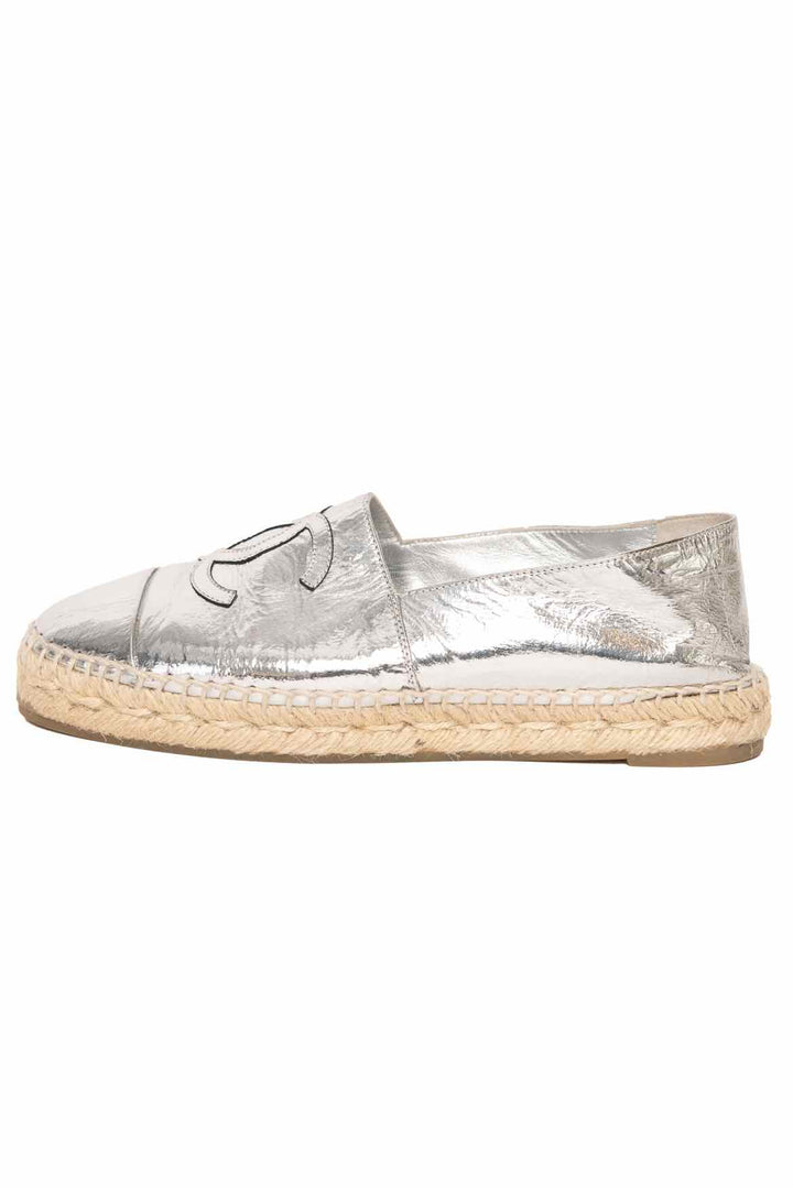 Chanel Size 37 CC Logo Espadrille Flats