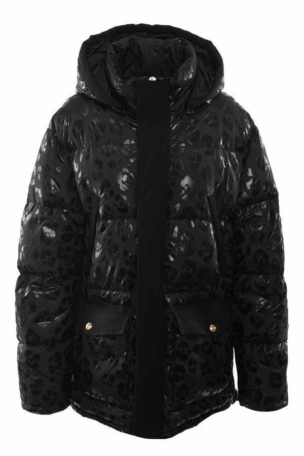 Moschino Couture Size 48 Brush Stroke Puffer Jacket