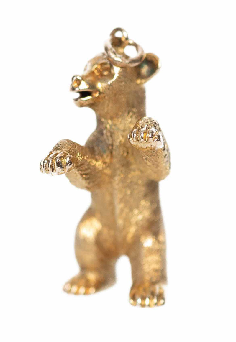 9K Sculpted Gold Bear Pendant