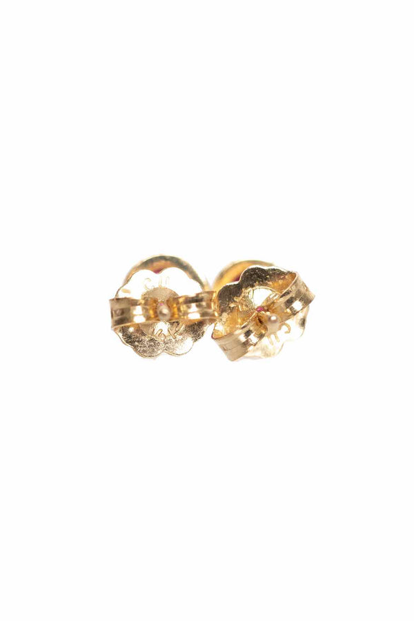 14 Karat Gold Bezek Style Earrings with Rubies