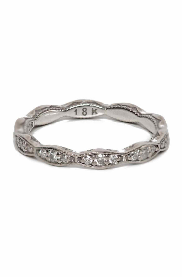 Tocari Bands Size 5.5 Sculpted Crescent Diamond Eternity Ring