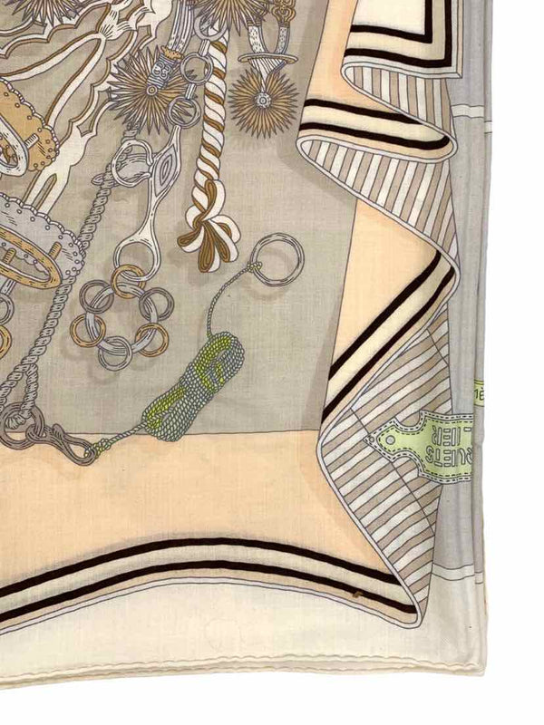 Hermes Bouquets Sellier Cashmere and Silk Shawl 140