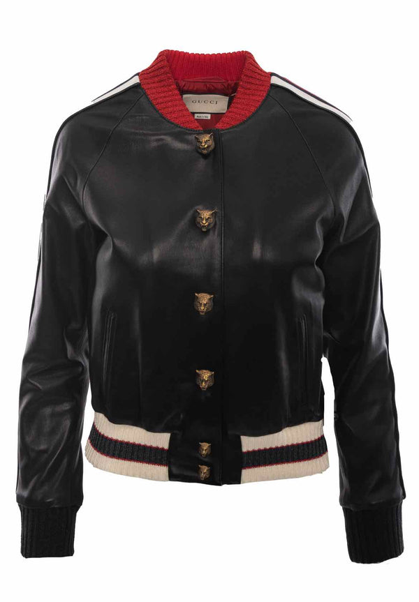Gucci Size 40 2017 Leather Bomber Jacket