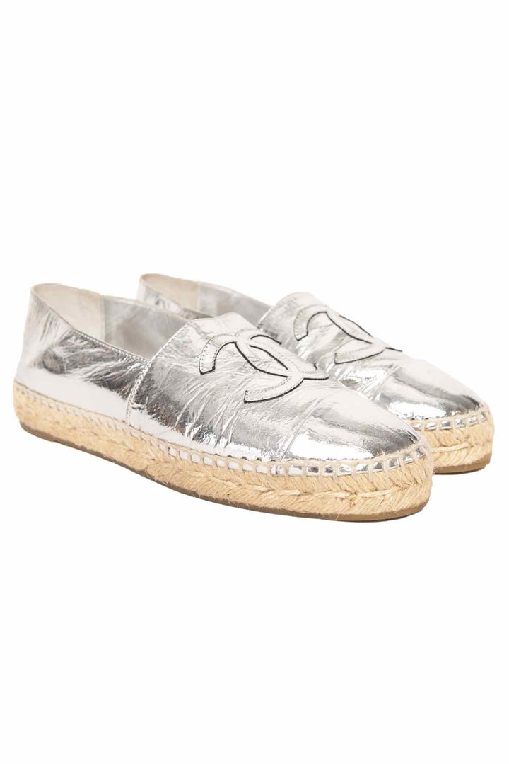 Chanel Size 37 CC Logo Espadrille Flats