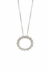 10K White Gold Diamond Eternity Pendant Necklace