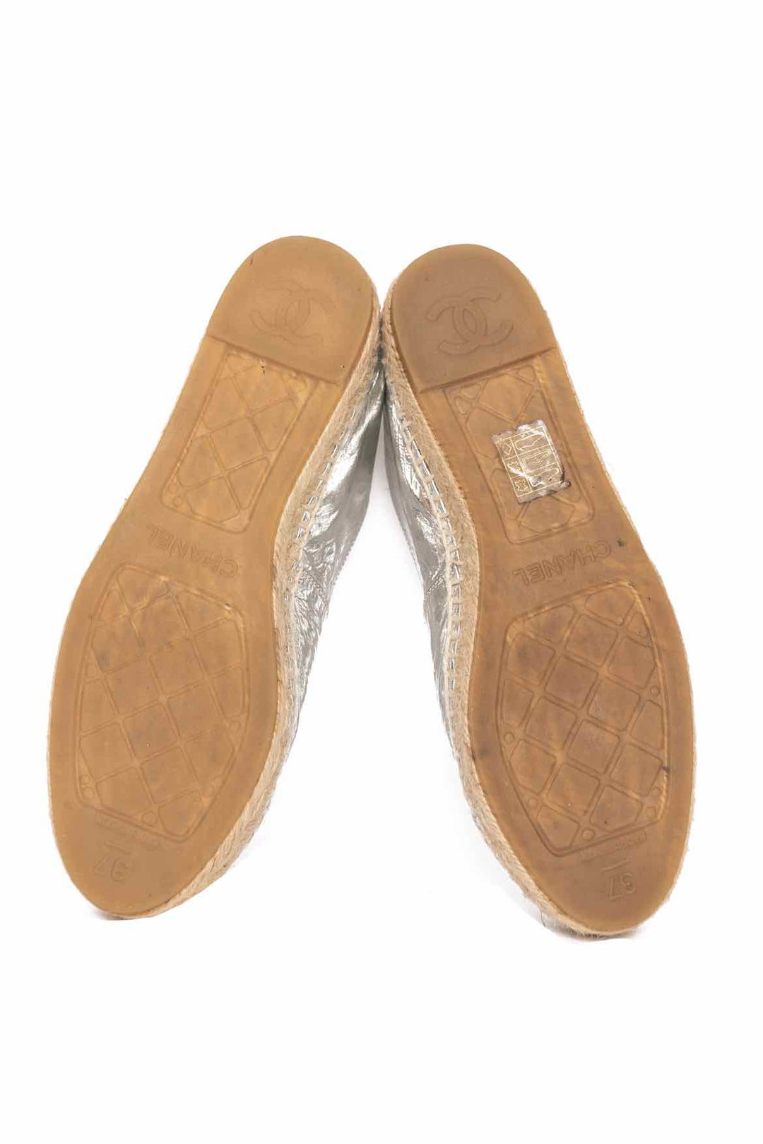 Chanel Size 37 CC Logo Espadrille Flats