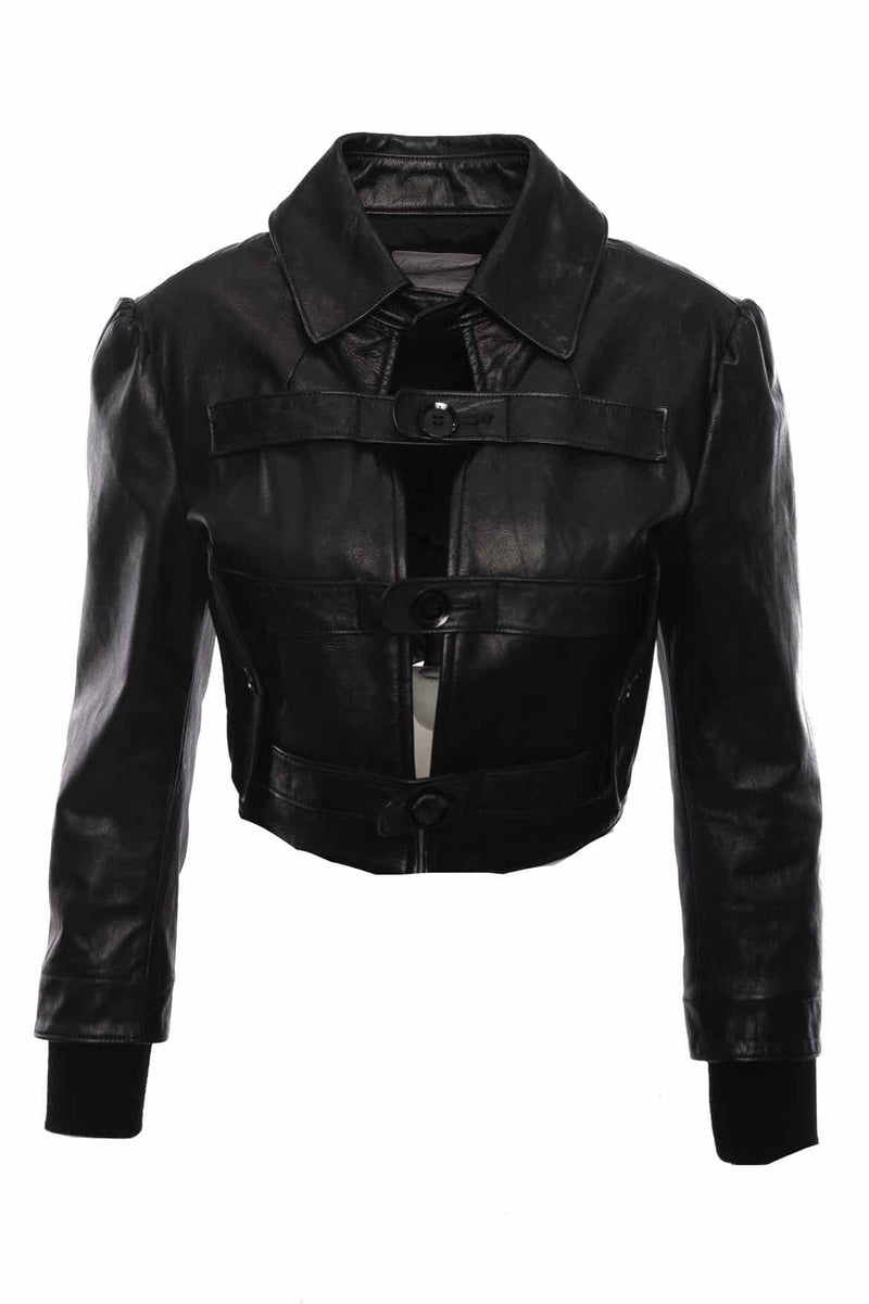 Yohji Yamamoto Size 1 Cropped Leather Jacket