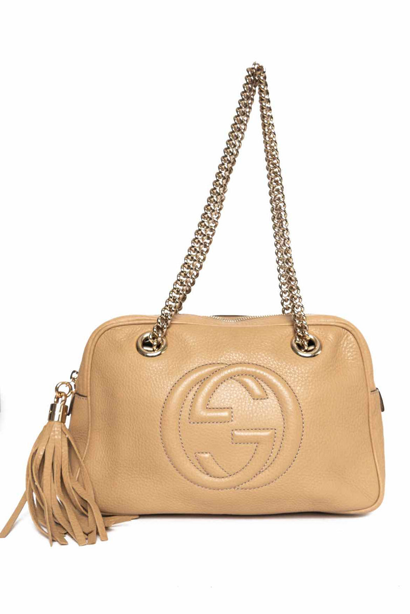 Gucci Pebbled Leather Soho Chain Shoulder Bag