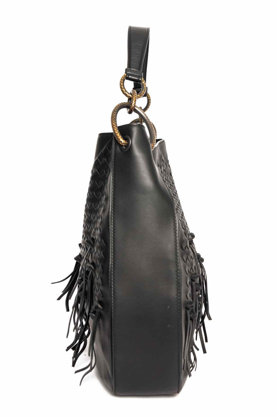 Bottega Veneta Intrecciato Leather Brio Loop Fringe Hobo Bag