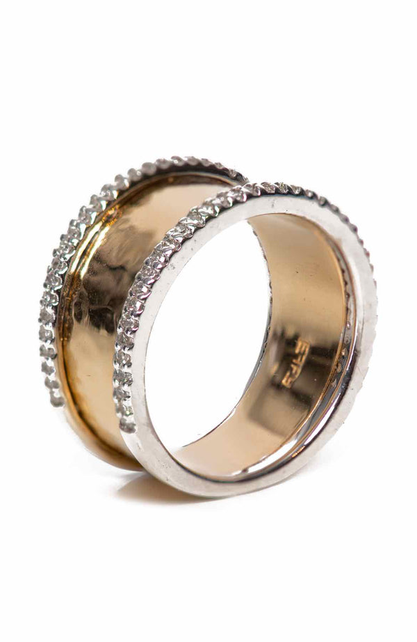 Effy Size 7 Diamond 14K Yellow & White Gold Ring