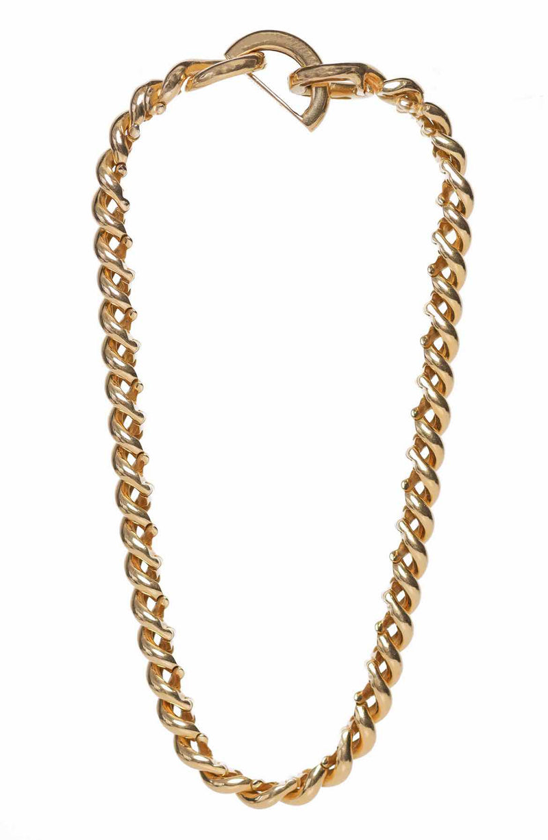 Hermes Vintage 18K Gold Torsade Chain Necklace