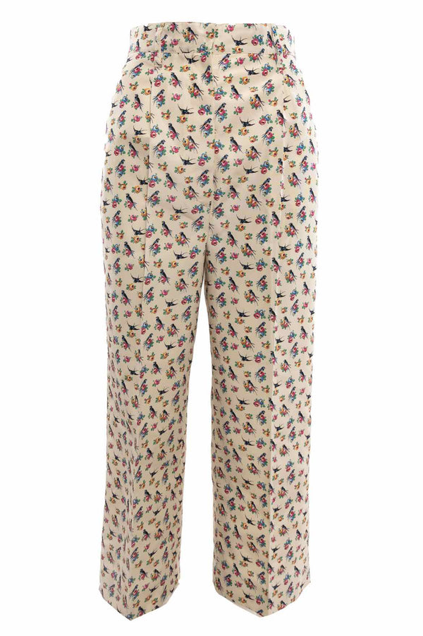 Prada Resort Size 38 Floral Print Silk Pants