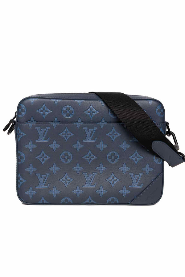 Louis Vuitton Shadow Navy Monogram Duo Messenger Crossbody Bag