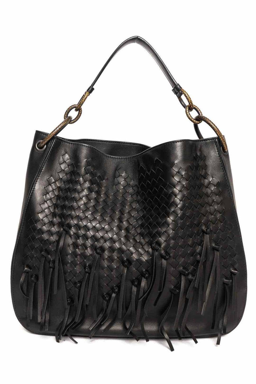 Bottega Veneta Intrecciato Leather Brio Loop Fringe Hobo Bag