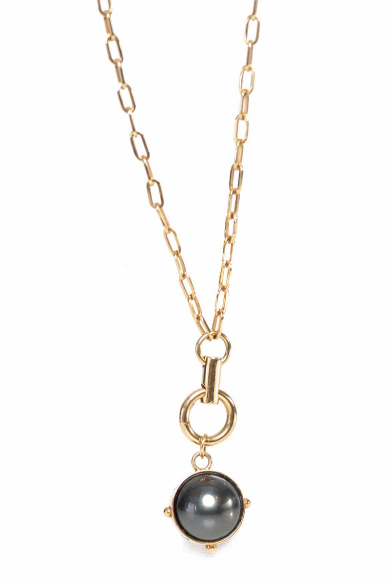 Foundrae 18K Gold & Sana Pearl Medallion Necklace