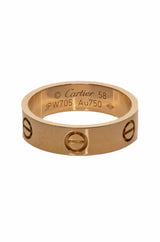 Cartier Size 8.5 18K Yellow Gold Love Ring