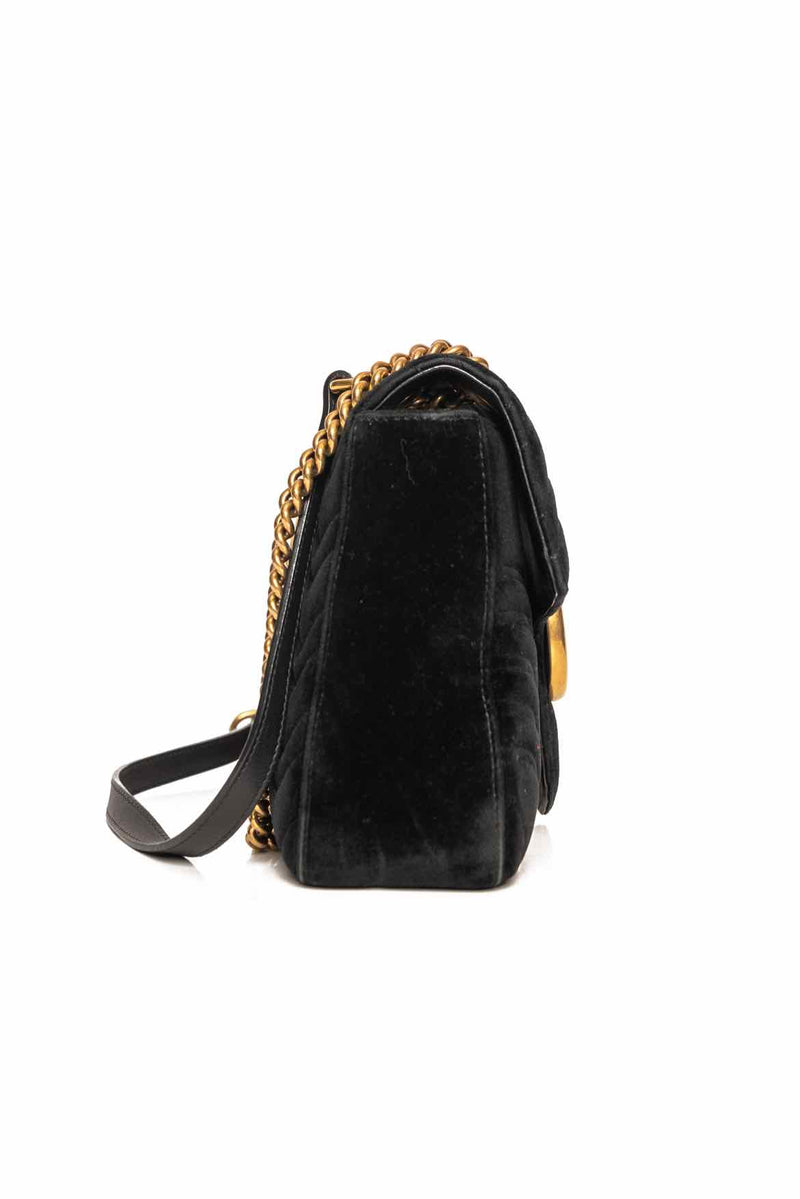 Gucci Medium Velvet GG Marmont Matelasse Shoulder Bag