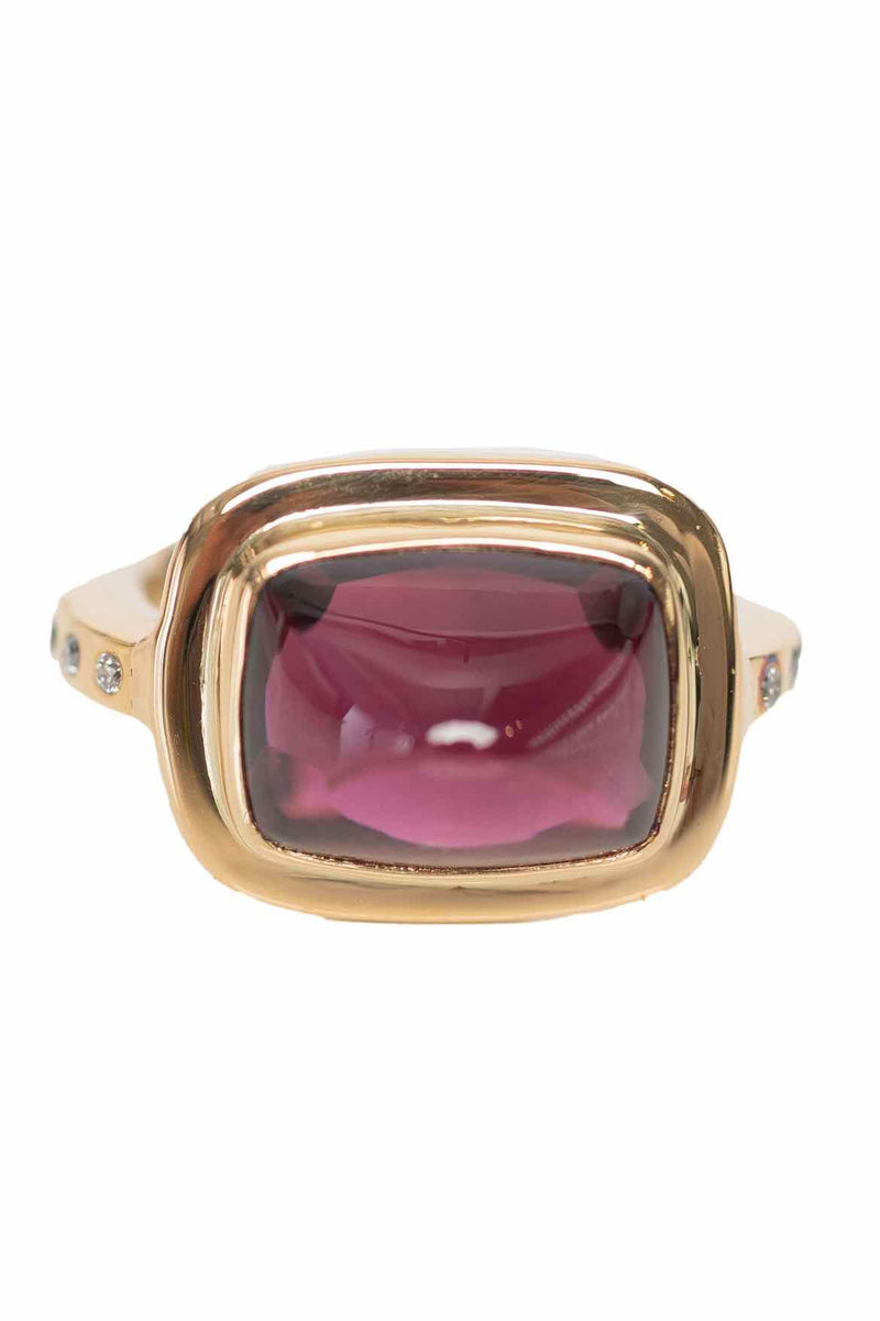 Carrie Armstrong Size 6.5 Yellow Gold & Garnet Ring